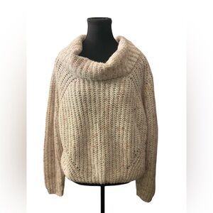 Moon & Madison Cream Cowl Neck Sweater M GUC